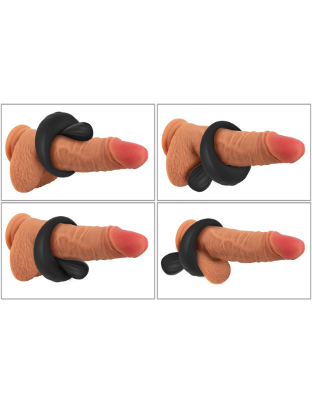 Anneau pénien avec stimulateur vibrant en silicone doux - vue 12