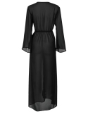 Kimono transparent noir en chiffon léger