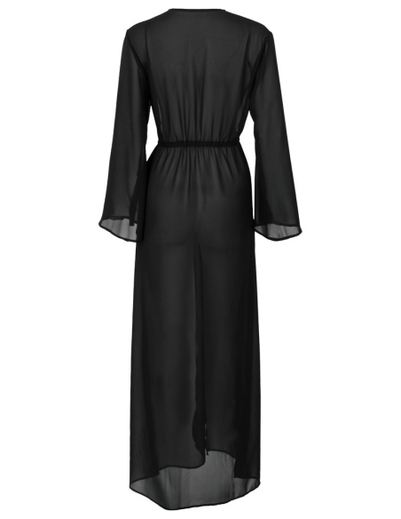 Kimono transparent noir en chiffon léger