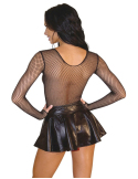 Mini-jupe évasée noire effet mat
