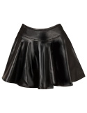 Mini-jupe évasée noire effet mat