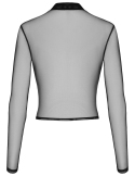 Top transparent en tulle doux à imprimé floqué - L, M, S, XL