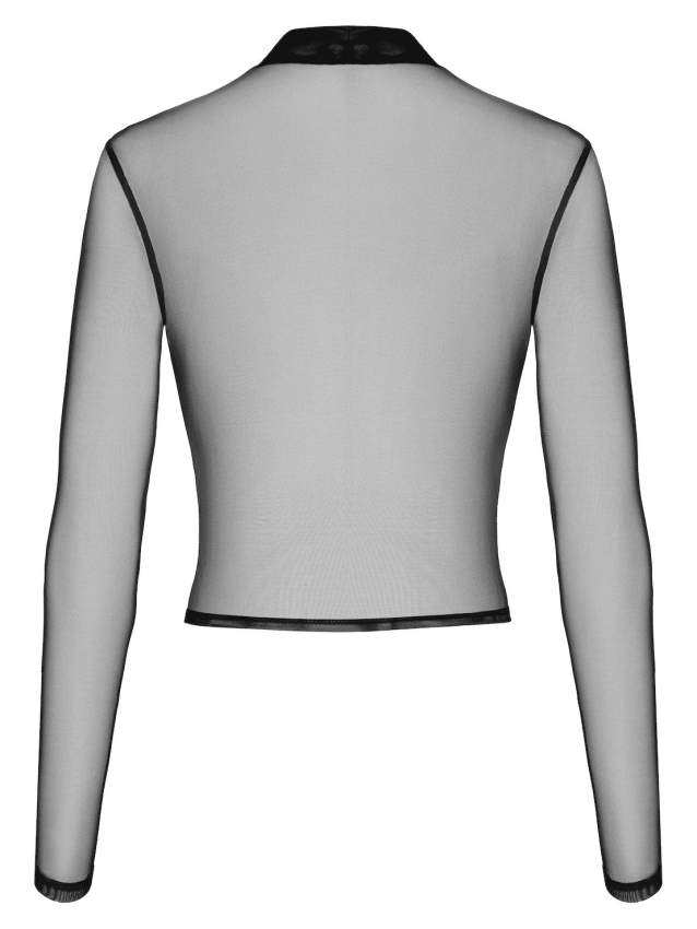 Top transparent en tulle doux à imprimé floqué - L, M, S, XL