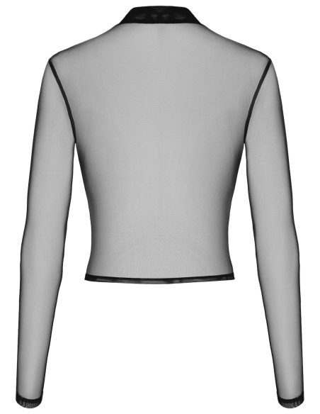 Top transparent en tulle doux à imprimé floqué - L, M, S, XL