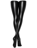 Bas cuissardes effet wetlook couvrant le pied