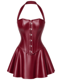 Robe courte corset bordeaux profond - L, M, S, XL, XXL, XXXL
