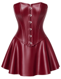 Robe courte corset bordeaux profond - L, M, S, XL, XXL, XXXL