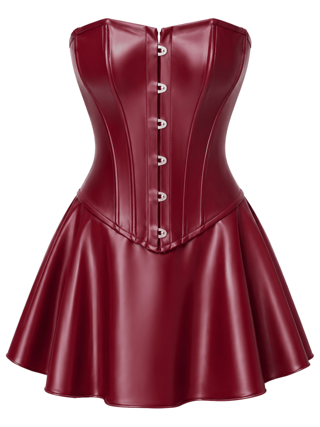 Robe courte corset bordeaux profond - L, M, S, XL, XXL, XXXL