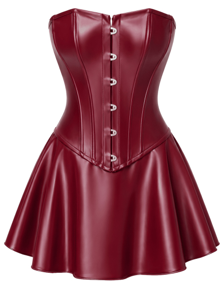 Robe courte corset bordeaux profond - L, M, S, XL, XXL, XXXL