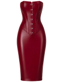Robe corset midi bordeaux profond - L, M, S, XL, XXL, XXXL
