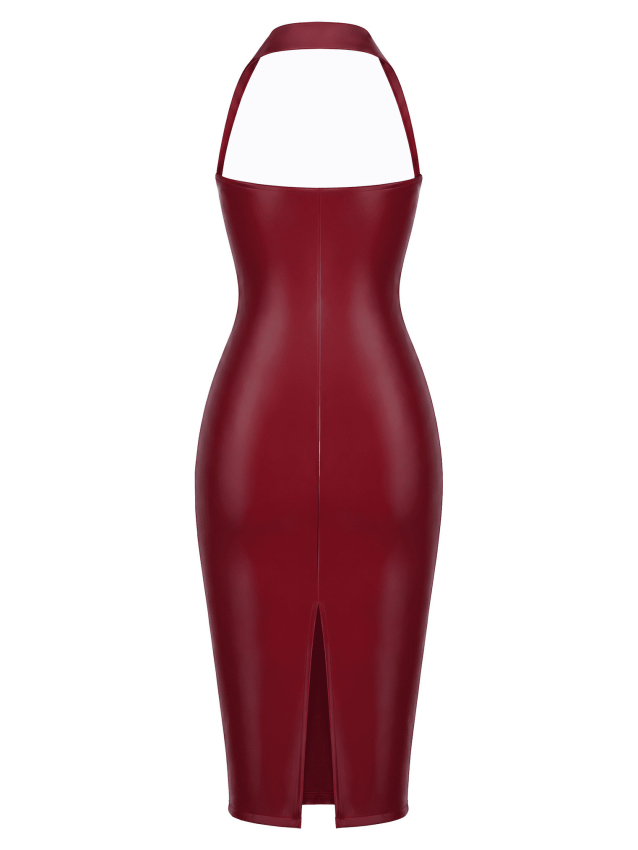 Robe corset midi bordeaux profond - L, M, S, XL, XXL, XXXL
