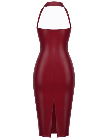 Robe corset midi bordeaux profond - L, M, S, XL, XXL, XXXL