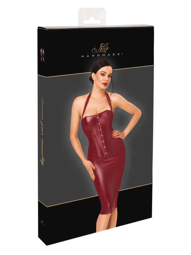 Robe corset midi bordeaux profond - L, M, S, XL, XXL, XXXL