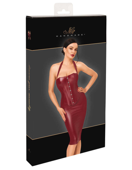 Robe corset midi bordeaux profond - L, M, S, XL, XXL, XXXL
