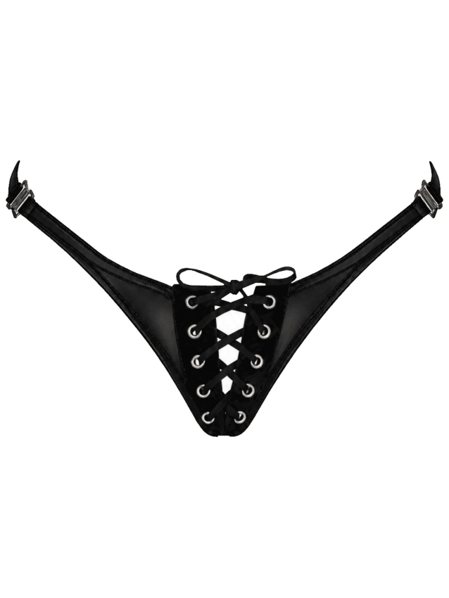 String en Powerwetlook à laçage avant et fermetures latérales amovibles - L, M, S, XL, XXL, XXXL