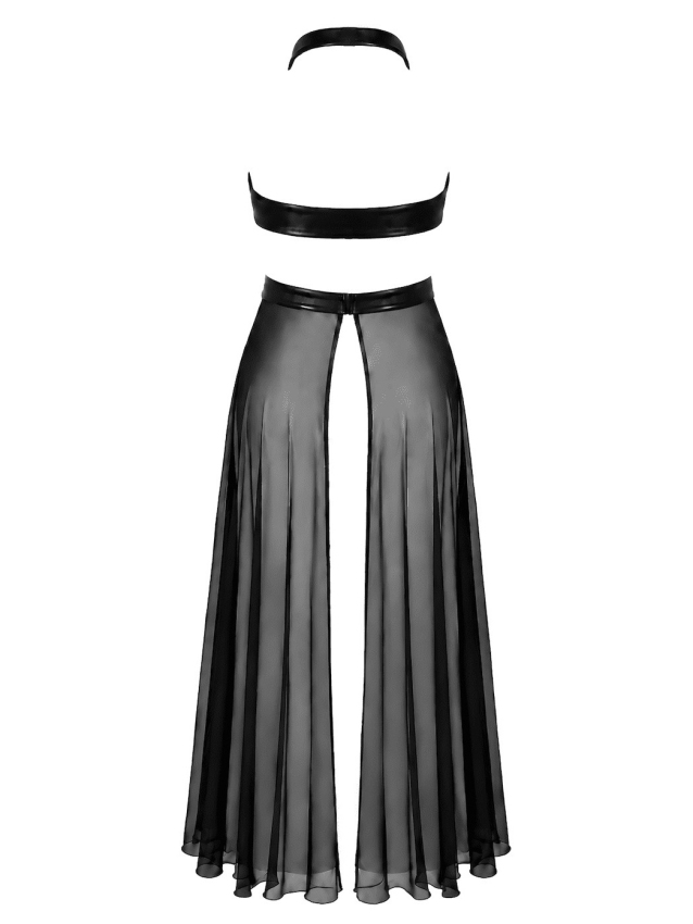 Robe longue dos-nu croisée avec jupe...
