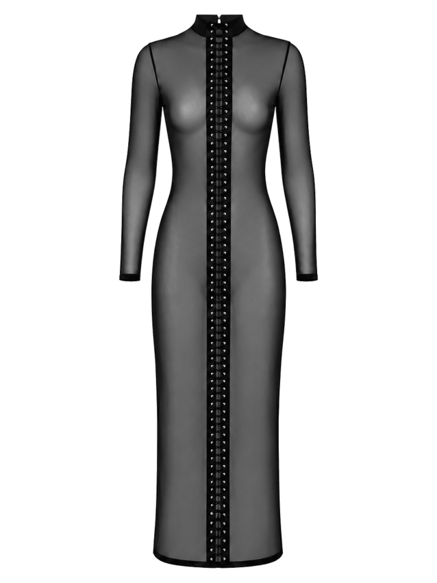 Robe longue en tulle à laçage intégral