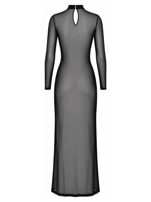 Robe longue en tulle à laçage intégral