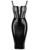 Robe midi crayon à laçage en tulle et Powerwetlook
