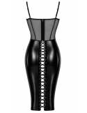 Robe midi crayon à laçage en tulle et Powerwetlook