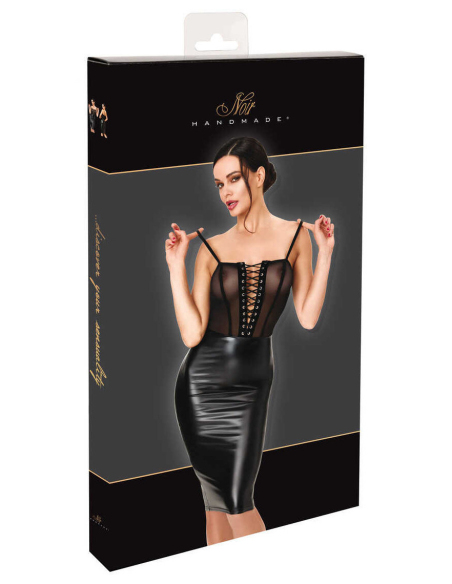 Robe midi crayon à laçage en tulle et Powerwetlook