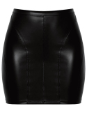 Mini-jupe moulante en Powerwetlook noir
