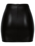 Mini-jupe moulante en Powerwetlook noir