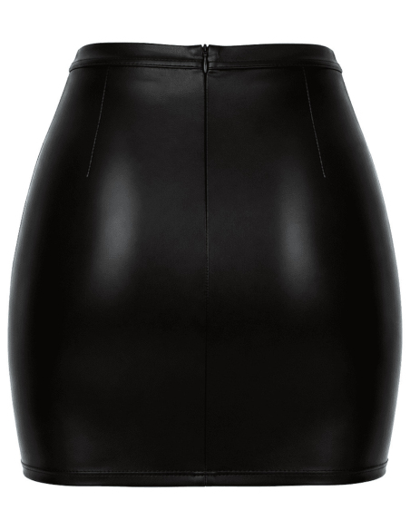 Mini-jupe moulante en Powerwetlook noir