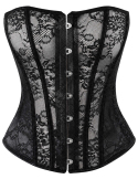 Corset sans bretelles en dentelle et powerwetlook