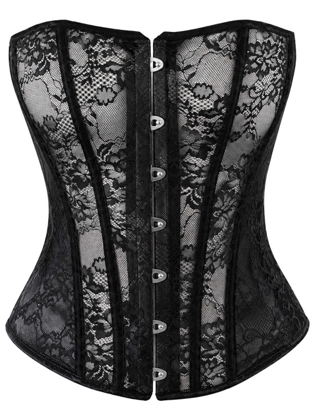 Corset sans bretelles en dentelle et...