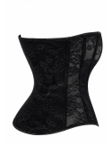Corset sans bretelles en dentelle et powerwetlook