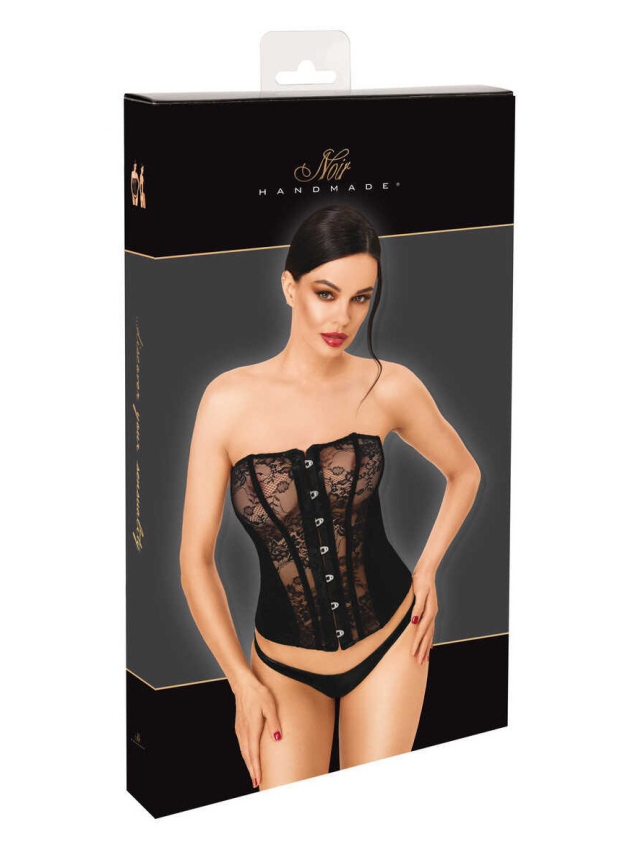 Corset sans bretelles en dentelle et...