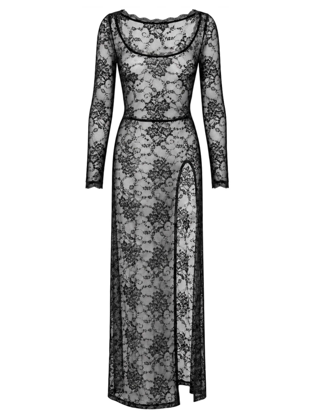 Robe longue en dentelle avec...