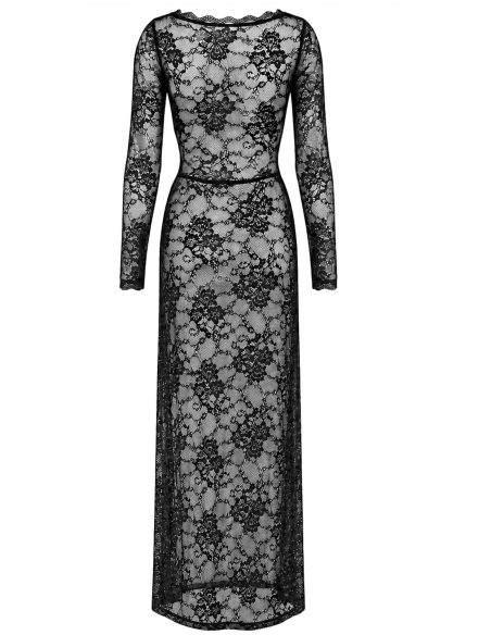 Robe longue en dentelle avec décolleté plongeant