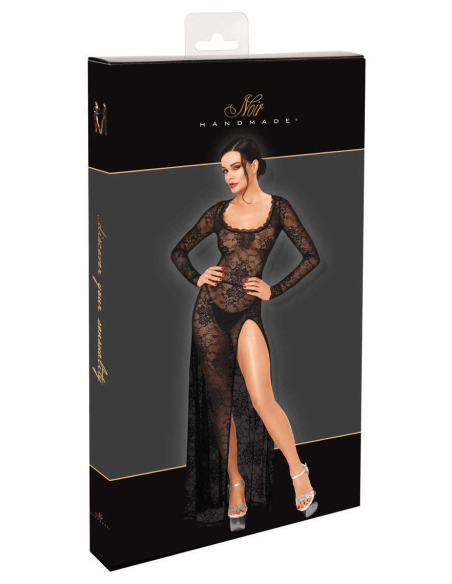 Robe longue en dentelle avec décolleté plongeant