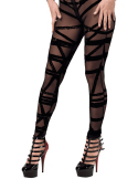 Combinaison en tulle floqué style bondage à manches longues et jambes longues