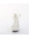 Sandale à talon 12,7 cm avec bride cheville et strass argentés - 35 FR - 5 US, 36 FR - 6 US, 37 FR - 7 US, 38 FR - 8 US, 39 F...