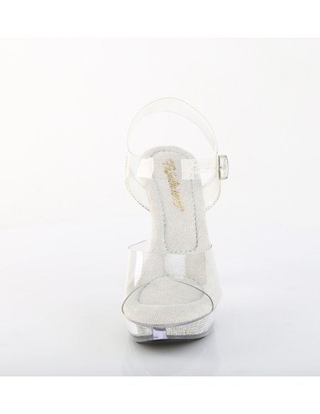 Sandale à talon 12,7 cm avec bride cheville et strass argentés - 35 FR - 5 US, 36 FR - 6 US, 37 FR - 7 US, 38 FR - 8 US, 39 F...