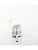 Sandale à talon 12,7 cm avec bride cheville et strass argentés - 35 FR - 5 US, 36 FR - 6 US, 37 FR - 7 US, 38 FR - 8 US, 39 F...