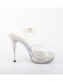 Sandale à talon 12,7 cm avec bride cheville et strass argentés - 35 FR - 5 US, 36 FR - 6 US, 37 FR - 7 US, 38 FR - 8 US, 39 F...