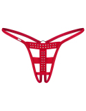 String ouvert finition satinée avec brides cristaux