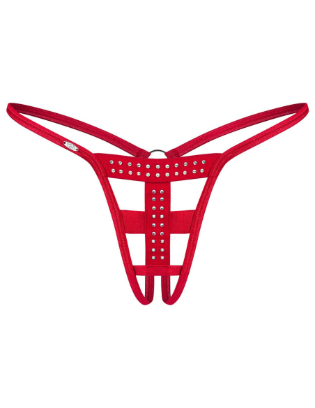 String ouvert finition satinée avec brides cristaux