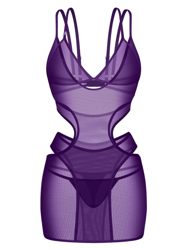 Nuisette violette avec string assorti