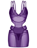 Nuisette violette avec string assorti