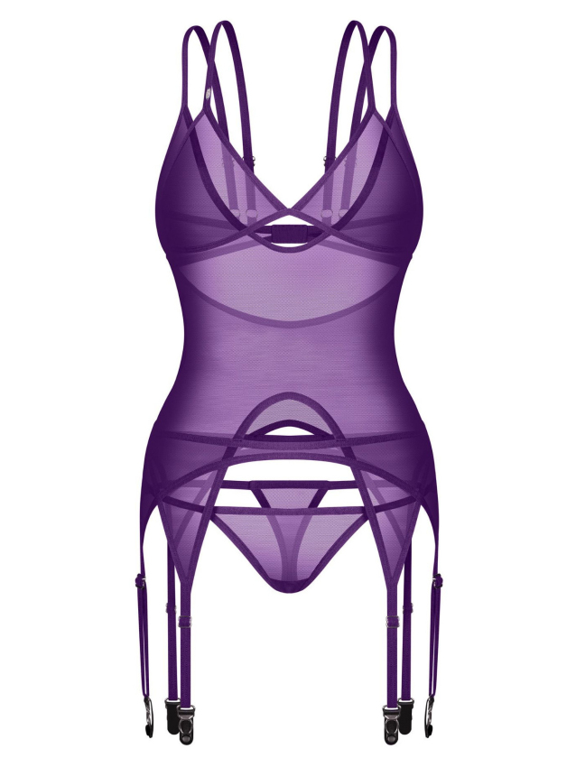 Ensemble corset et string violet
