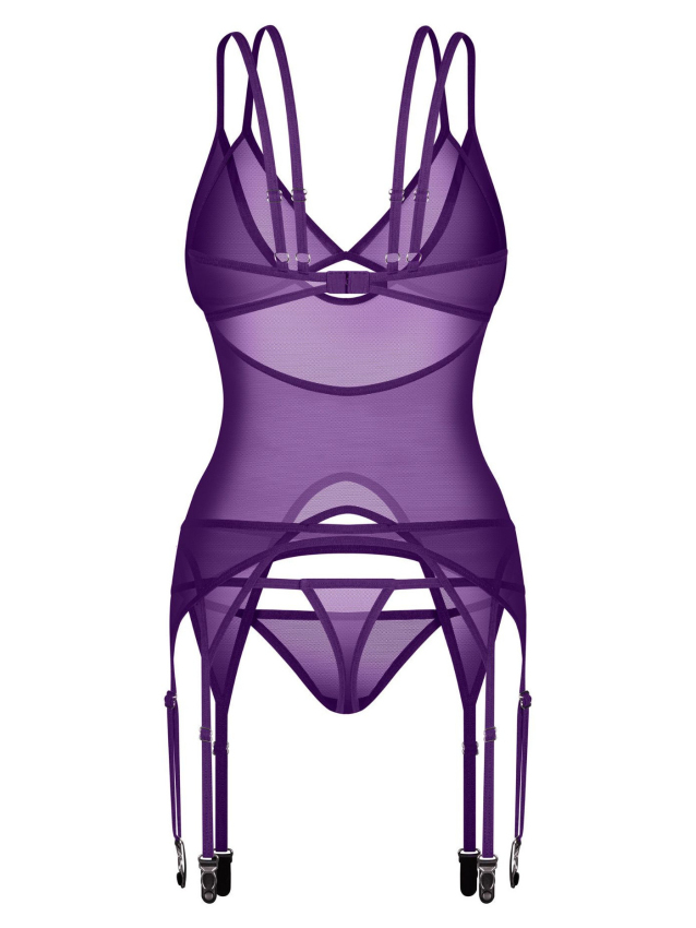 Ensemble corset et string violet