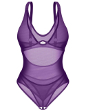 Body ouvert violet à bretelles réglables
