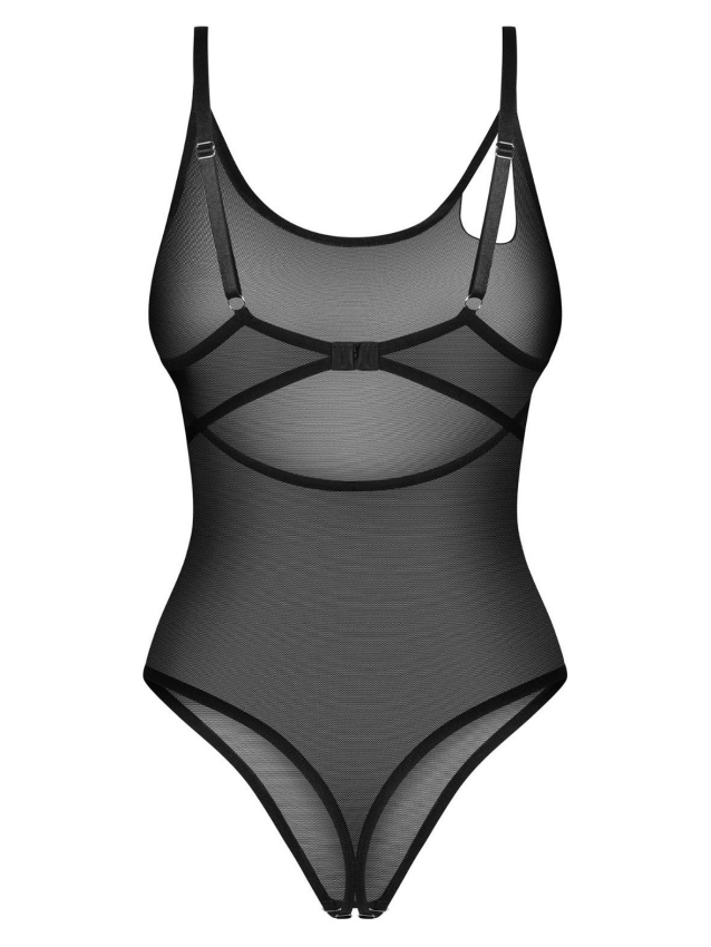 Body ouvert noir transparent à...