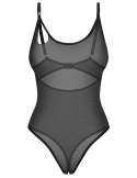 Body ouvert noir transparent à découpes audacieuses