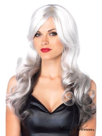 Perruque Longue Tie & Die gris et noir-Leg Avenue-Accessoires